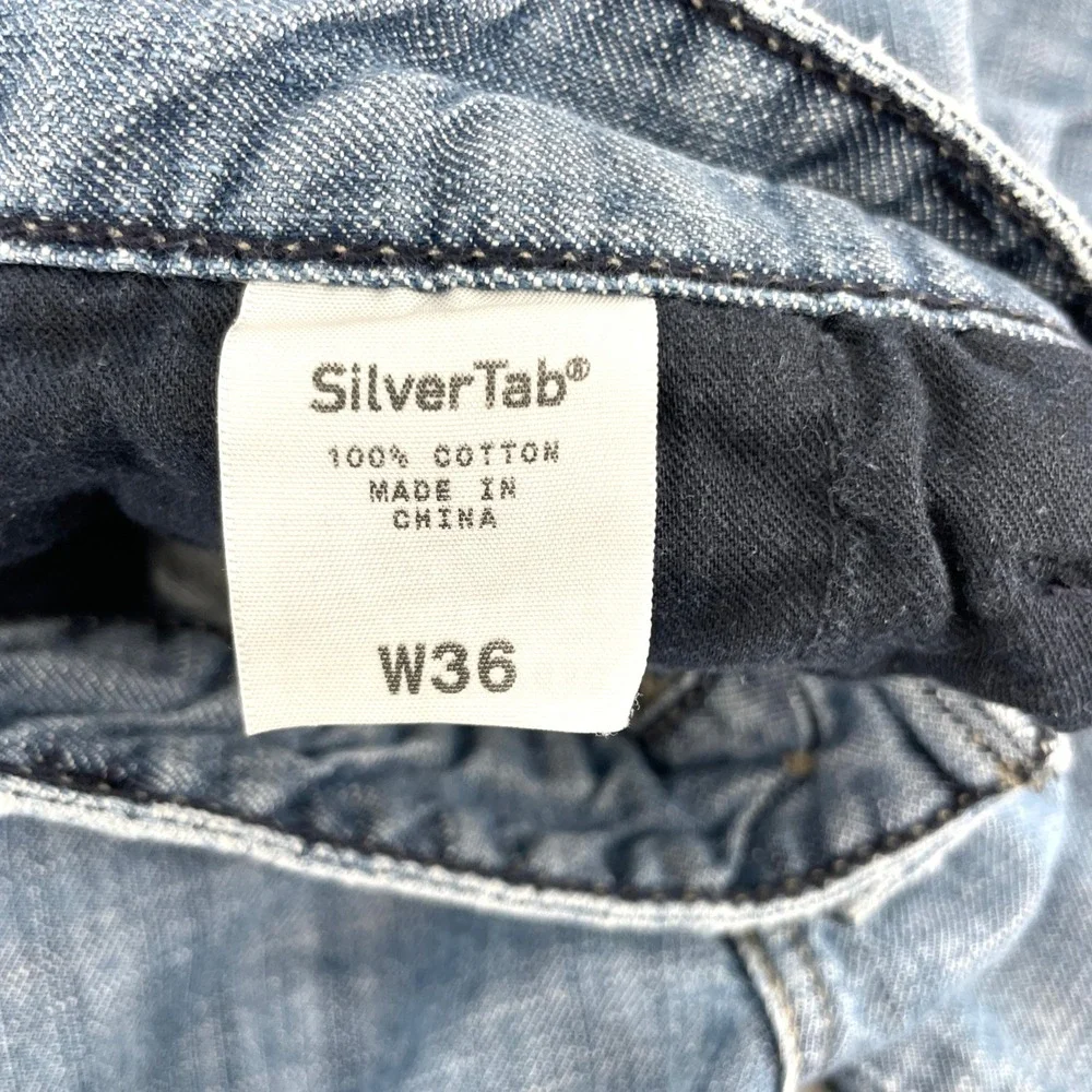 Levis SilverTab Blue Denim Cargo Shorts Mens W36 Baggy Y2K‎ Skate Grunge